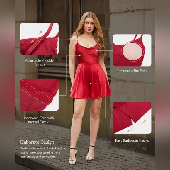 POPILUSH women's dress, flared mini dress with corset, ideal for parties, dates - Picture 6 of 16